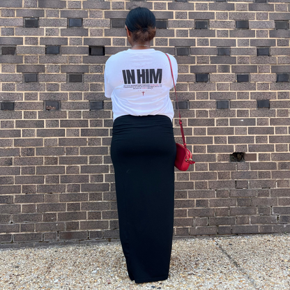 White "Belief in Him" T-shirt