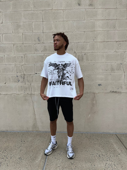 White "Stay Faithful" T-Shirt