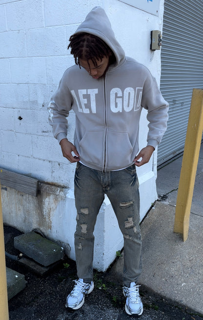 Grey "Let God" Hoodie