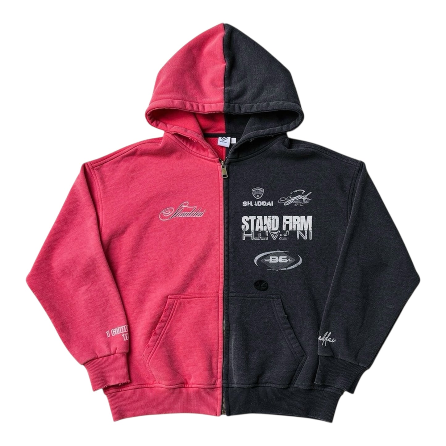 Red Split "Stand Firm" Hoodie