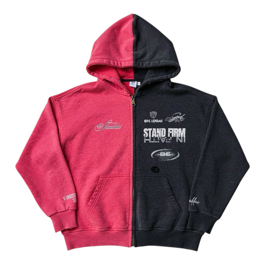 Red Split "Stand Firm" Hoodie