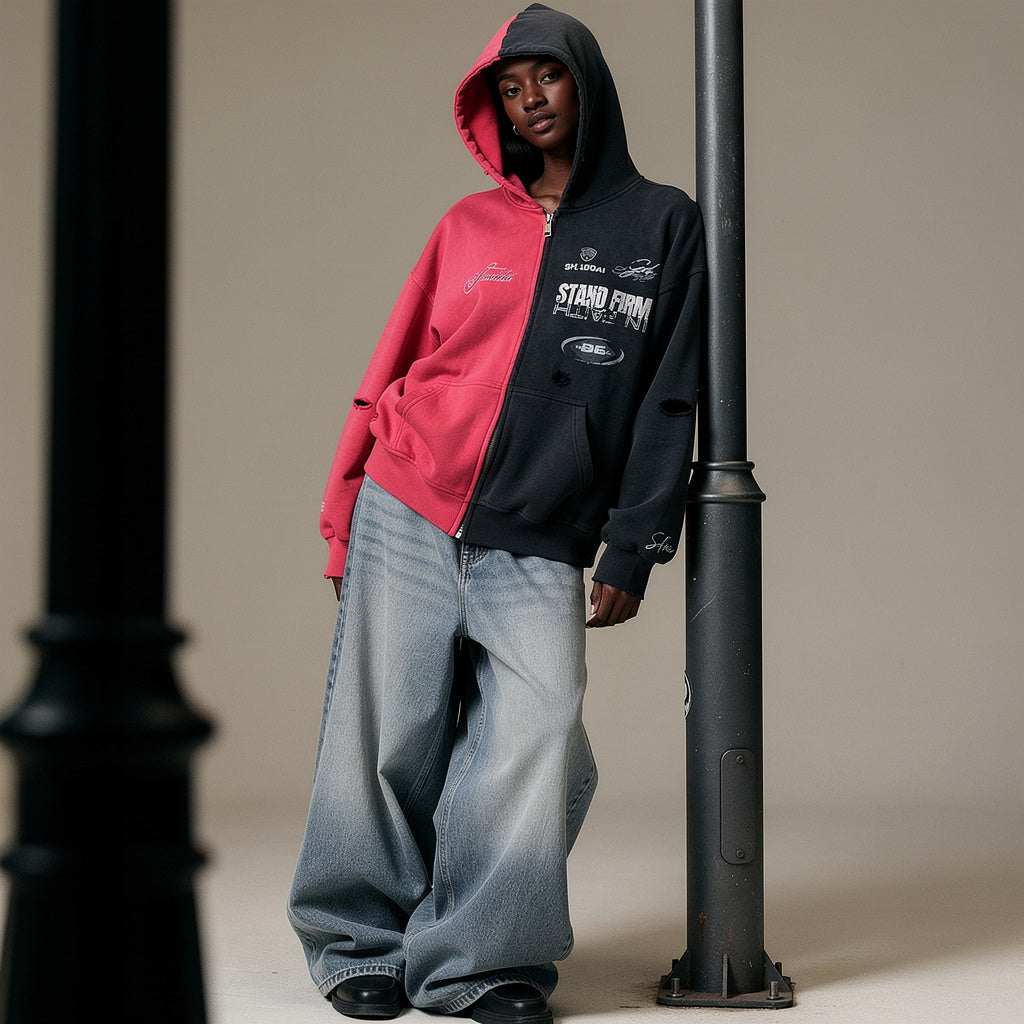 Red Split "Stand Firm" Hoodie