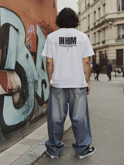 White "Belief in Him" T-shirt